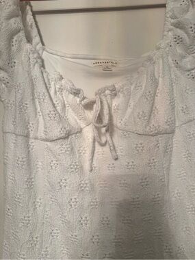 Aeropostale White Eyelet Peasant Dress
